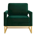 Emerald / Cream / Black / Navy Velvet Accent Chair – Gold Metal Frame, Single Seat