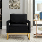 Emerald / Cream / Black / Navy Velvet Accent Chair – Gold Metal Frame, Single Seat