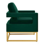 Emerald / Cream / Black / Navy Velvet Accent Chair – Gold Metal Frame, Single Seat