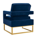 Emerald / Cream / Black / Navy Velvet Accent Chair – Gold Metal Frame, Single Seat