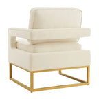Emerald / Cream / Black / Navy Velvet Accent Chair – Gold Metal Frame, Single Seat