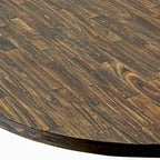 Distressed Jacobean Round Dining Table Set, Dahlia Linen, Seats 4 or 6