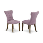 Distressed Jacobean Round Dining Table Set, Dahlia Linen, Seats 4 or 6