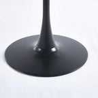 Walnut+Black / White Round Tulip Dining Table, Pedestal Base, Seats 2–4