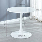 Walnut+Black / White Round Tulip Dining Table, Pedestal Base, Seats 2–4