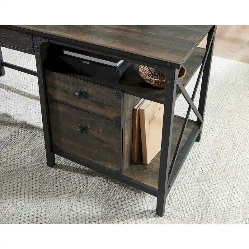 Prime Oak Computer Desk, 3-Drawer, Single-Person