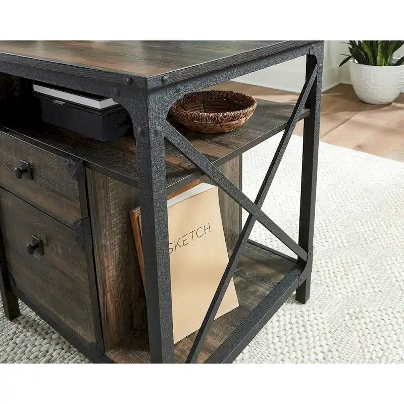 Prime Oak Computer Desk, 3-Drawer, Single-Person