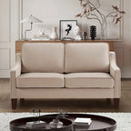 Black / Navy / Taupe Velvet 2-Seat Loveseat Sofa