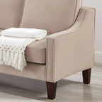 Black / Navy / Taupe Velvet 2-Seat Loveseat Sofa