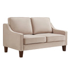 Black / Navy / Taupe Velvet 2-Seat Loveseat Sofa