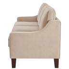 Black / Navy / Taupe Velvet 2-Seat Loveseat Sofa