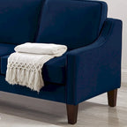 Black / Navy / Taupe Velvet 2-Seat Loveseat Sofa