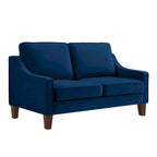 Black / Navy / Taupe Velvet 2-Seat Loveseat Sofa