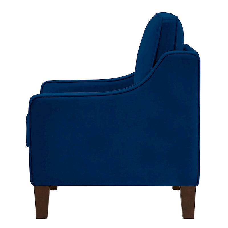 Black / Navy / Taupe Velvet 2-Seat Loveseat Sofa