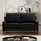 Black / Navy / Taupe Velvet 2-Seat Loveseat Sofa