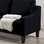 Black / Navy / Taupe Velvet 2-Seat Loveseat Sofa
