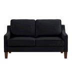 Black / Navy / Taupe Velvet 2-Seat Loveseat Sofa