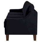 Black / Navy / Taupe Velvet 2-Seat Loveseat Sofa