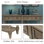 Rustic 2-Drawer Console Table with Bottom Shelf, Pine Wood & MDF, Distressed Finish, 1-Person Assembly
