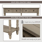 Rustic 2-Drawer Console Table with Bottom Shelf, Pine Wood & MDF, Distressed Finish, 1-Person Assembly