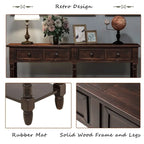 Rustic 2-Drawer Console Table with Bottom Shelf, Pine Wood & MDF, Distressed Finish, 1-Person Assembly