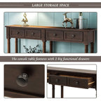 Rustic 2-Drawer Console Table with Bottom Shelf, Pine Wood & MDF, Distressed Finish, 1-Person Assembly