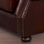 Whiskey Brown Distressed Leather Sofa & 2 Chairs Set (3-Piece)