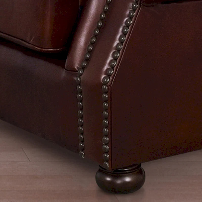 Whiskey Brown Distressed Leather Sofa & 2 Chairs Set (3-Piece)