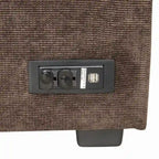 82.6" Brown/Khaki/Navy Blue L-Shape Convertible Sofa Bed with Wheels & USB Ports, 2-3 Seater