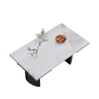 Black Base & White/Black Chair Extendable Sintered Stone Dining Set for 8–10