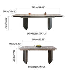 Black Base & White/Black Chair Extendable Sintered Stone Dining Set for 8–10