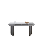 Black Base & White/Black Chair Extendable Sintered Stone Dining Set for 8–10