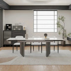 Black Base & White/Black Chair Extendable Sintered Stone Dining Set for 8–10