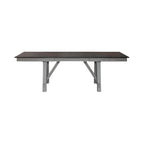 Smokey Grey Dining Set for 6, Trestle Style