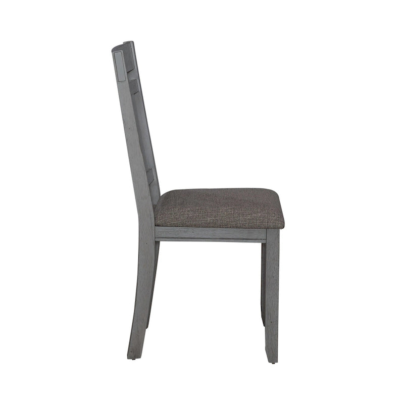 Smokey Grey Dining Set for 6, Trestle Style