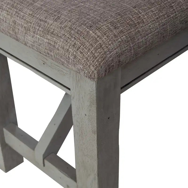 Smokey Grey Dining Set for 6, Trestle Style