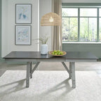 Smokey Grey Dining Set for 6, Trestle Style