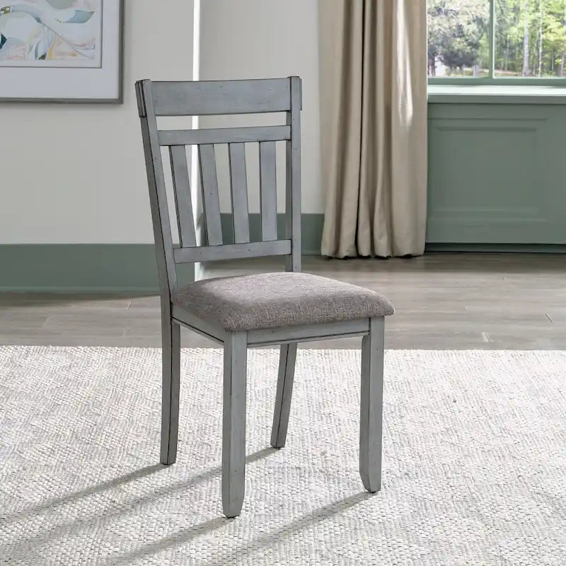 Smokey Grey Dining Set for 6, Trestle Style