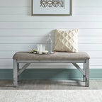 Smokey Grey Dining Set for 6, Trestle Style