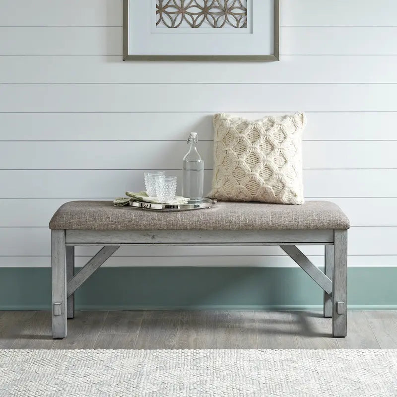 Smokey Grey Dining Set for 6, Trestle Style