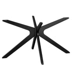 Black Oval Dining Table with Cross Base, Seats 6