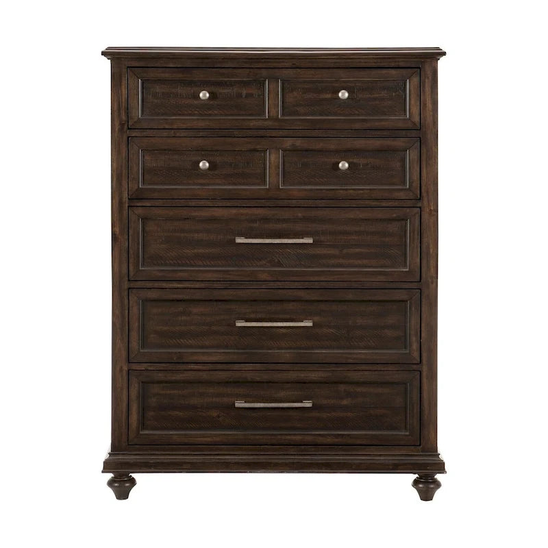 Charcoal Brown Transitional 3-Piece Bedroom Set (Bed, Nightstand & Chest) – Queen / King