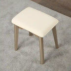 Contemporary Wood Vanity and Stool Set for Bedroom