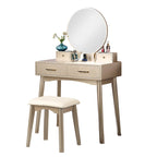 Purple/Gold/Pink/White Modern Vanity Table with Mirror & Stool, 1-Person
