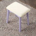 Purple/Gold/Pink/White Modern Vanity Table with Mirror & Stool, 1-Person