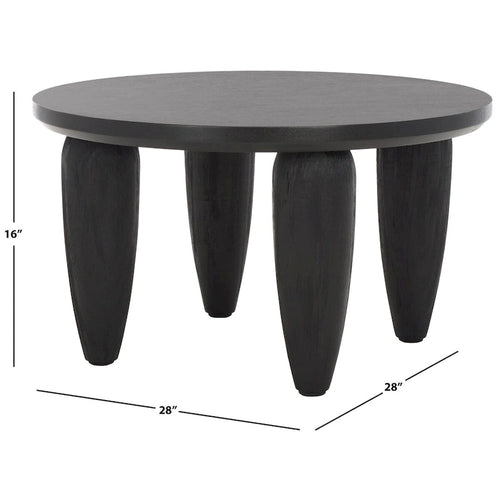 Black & Gold Square Coffee Table, 1-Seat, 28"W x 28"D x 16"H