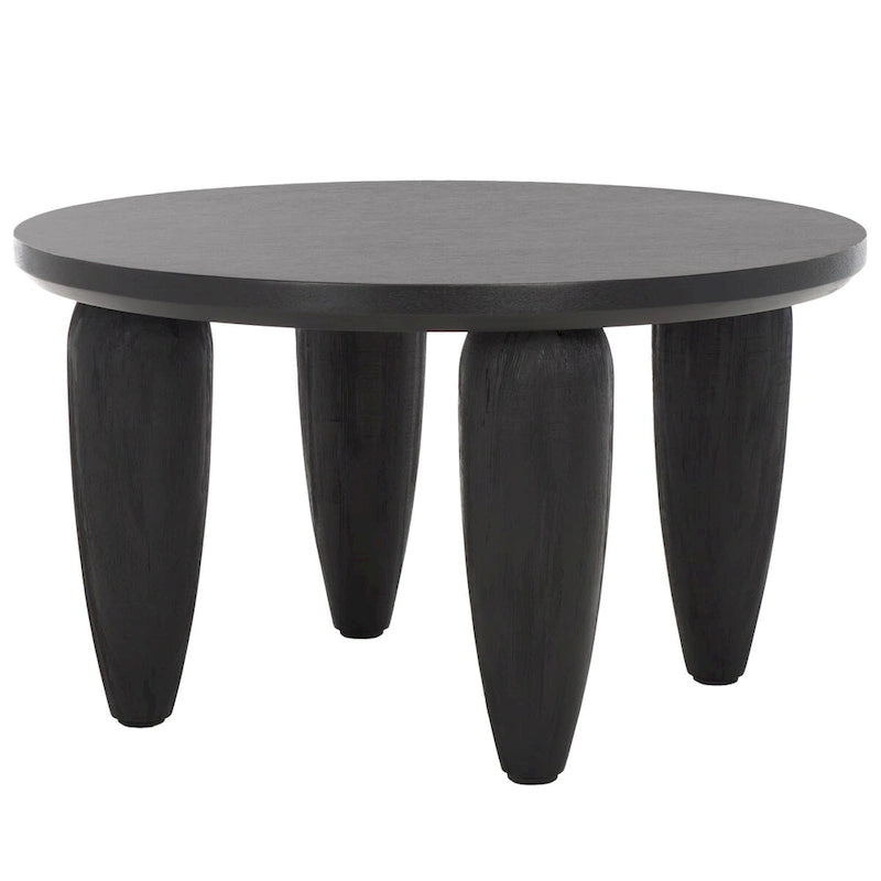 Black & Gold Square Coffee Table, 1-Seat, 28"W x 28"D x 16"H